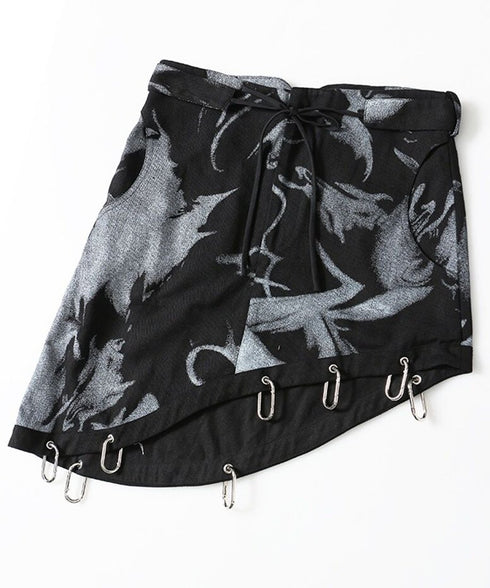 Deconstructed Safety Pin Print Skirt